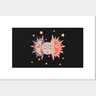 Star child of the moon and sun (black bg, matte 1 version) Posters and Art